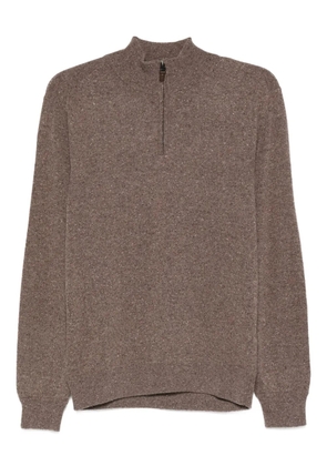 Canali half-zip wool sweater - Brown