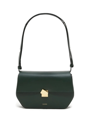 Closed leather shoulder bag - Green