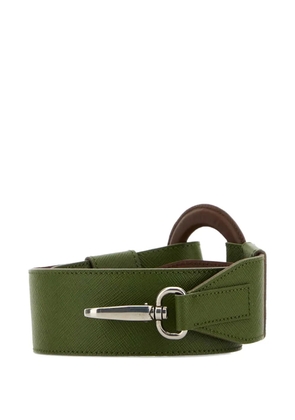 Prada leather oval-ring shoulder strap - Green