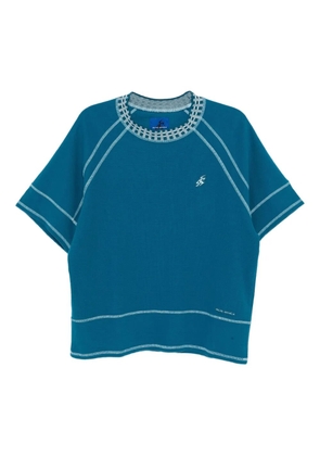 ASICS slogan-embroidered T-shirt - Blue