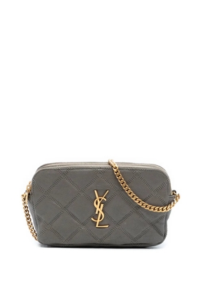 Saint Laurent Pre-Owned 2020 Mini Quilted Lambskin Becky Double Zip crossbody bag - Grey