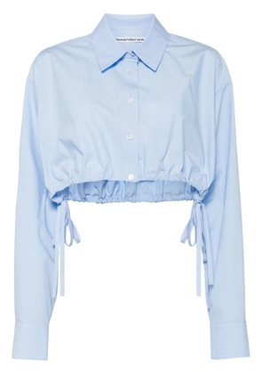 Alexander Wang rhinestone-embellished cropped shirt - Blue