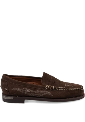 Sebago Dan Dallas embroidered penny loafers - Brown
