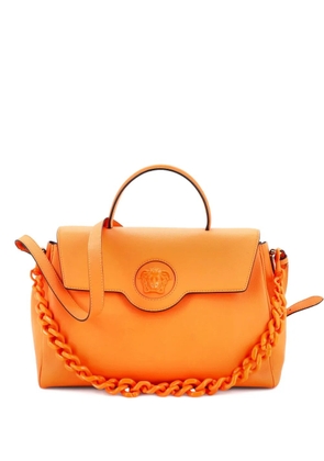 Versace Pre-Owned La Medusa Top Handle Bag Leather Large satchel - Orange