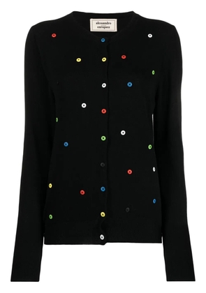 alessandro enriquez button-embellished wool-blend cardigan - Black