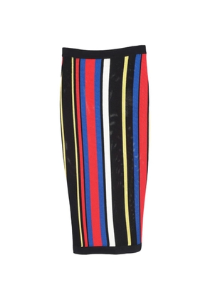 Balmain Pre-Owned striped midi skirt - Black