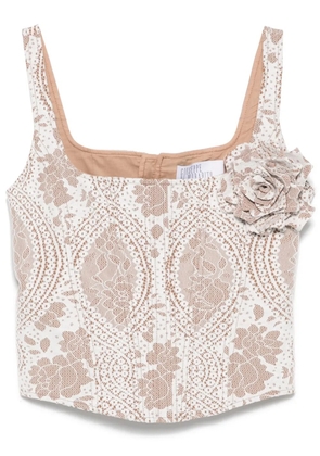 Giuseppe Di Morabito lace-effect corset - White