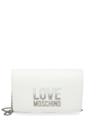 Love Moschino logo-lettering crossbody bag - White