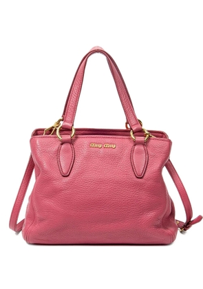 Miu Miu Pre-Owned Madras leather tote bag - Pink
