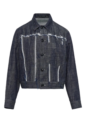Y's frayed-detail denim jacket - Blue