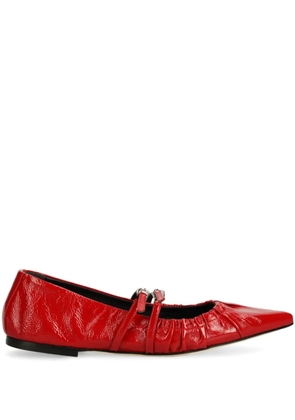 MSGM buckled ballerina shoes - Red