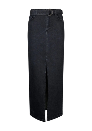 LIU JO belt-waist denim maxi skirt - Grey
