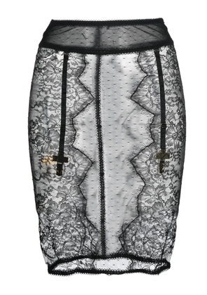 Maison Close Inspiration Divine floral-lace skirt - Black