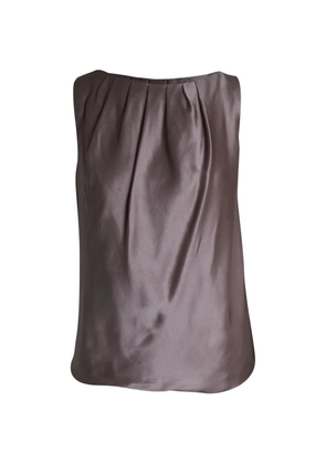 Alberta Ferretti Vintage sleeveless pleated top - Brown