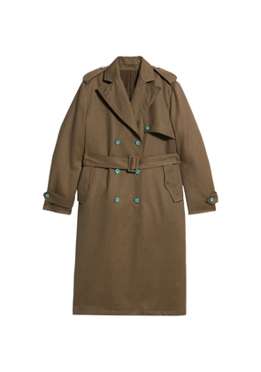 Fortela double-breasted belted trench coat - Green