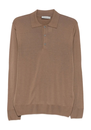 Canali long-sleeve polo shirt - Brown