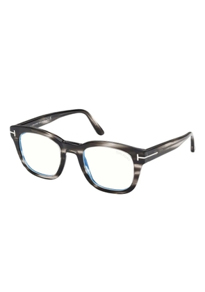TOM FORD Eyewear striped rectangle glasses - Grey
