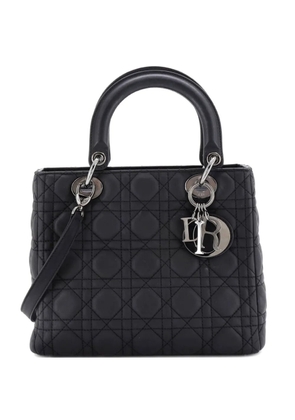 Christian Dior Pre-Owned Lady Dior Bag Cannage Quilt Lambskin Medium satchel - Black