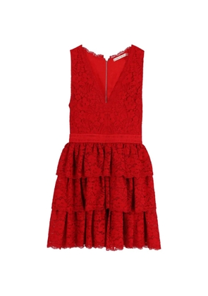 alice + olivia lace v-neck dress - Red