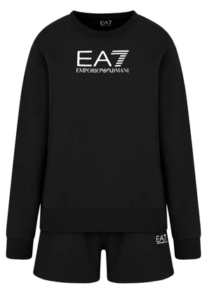Ea7 Emporio Armani logo-print track shorts - Black