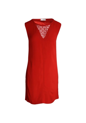 SANDRO lace-trimmed V-neck dress - Red