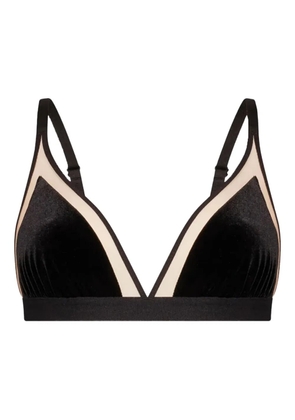 Undress Code velvet-paneled triangle bra - Black