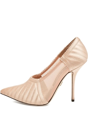 Dolce & Gabbana Pre-Owned 110mm embroidered pointed-toe pumps - Orange