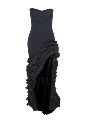 Maticevski ruffled asymmetric hem dress - Black