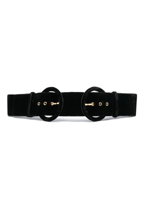 Gianfranco Ferré Pre-Owned 2000s buckled velvet belt - Black