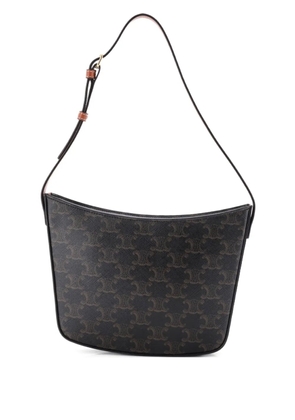 Celine Pre-Owned Croque Triomphe Coated Canvas Medium hobo bag - Brown