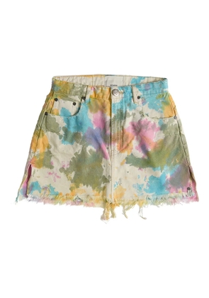 One Teaspoon tie-dye frayed skirt - Neutrals
