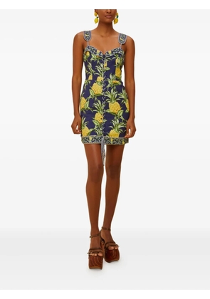 FARM Rio pineapple-print mini dress - Blue