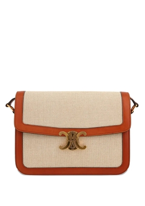 Celine Pre-Owned Triomphe leather-trimmed shoulder bag - Neutrals
