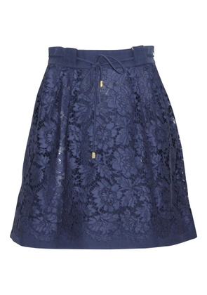 Valentino Garavani Pre-Owned gathered-detail lace skirt - Blue