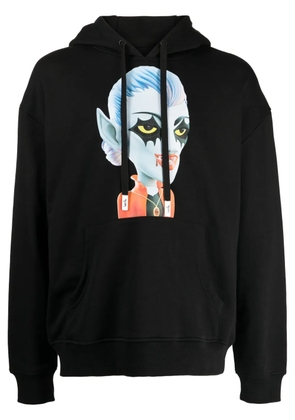 Haculla Matilda-print cotton hoodie - Black