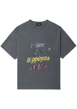 We11done slogan-print cottton T-shirt - Grey
