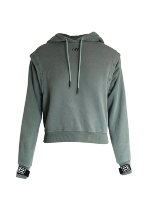 Off-White Pre-Owned cotton detachable-sleeves hoodie - Green