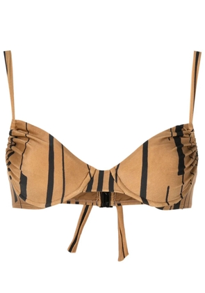 Lenny Niemeyer striped bikini top - Brown
