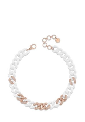 SHAY 18kt rose gold Ceramic Jumbo diamond necklace - Pink