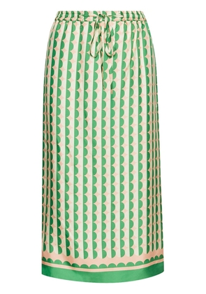 Oscar de la Renta geometric-print silk skirt - Green