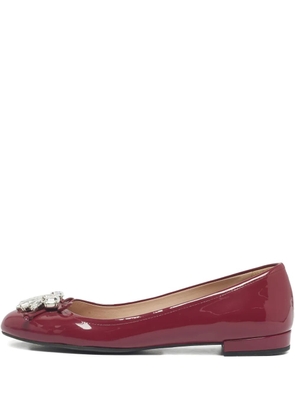 Miu Miu Pre-Owned patent-leather crystal ballet flats - Purple