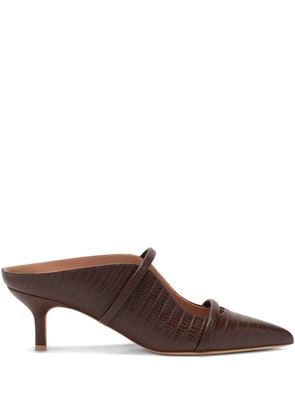 Malone Souliers Maureen embossed-leather mules - Brown