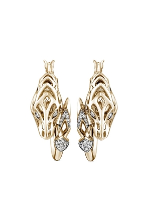 John Hardy 14kt yellow gold Naga hoop earrings