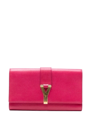 Saint Laurent Pre-Owned 2000-2012 Textured Calfskin Chyc Ligne clutch bag - Pink