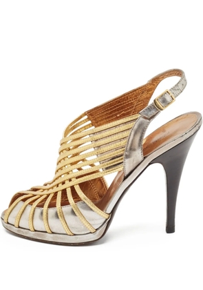 Roberto Cavalli Vintage 120mm metallic heeled sandals - Gold