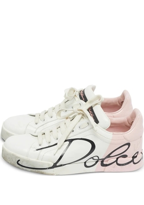 Dolce & Gabbana Pre-Owned Portofino leather trainers - White