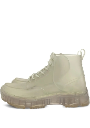 Christian Dior Pre-Owned lace-up lug-sole combat boots - Neutrals