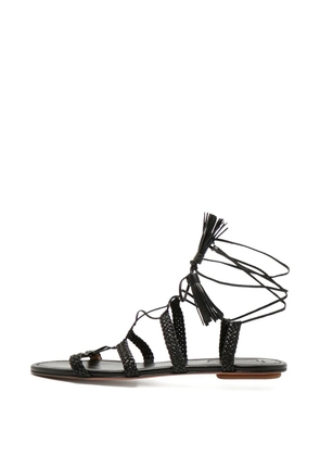 Aquazzura Stromboli braided leather sandals - Black