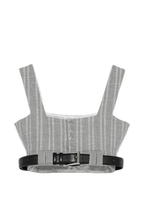 Vestiaire d'un Oiseau Libre striped belted top - Grey