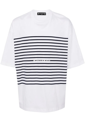 Mastermind Japan stripe-print cotton T-shirt - White